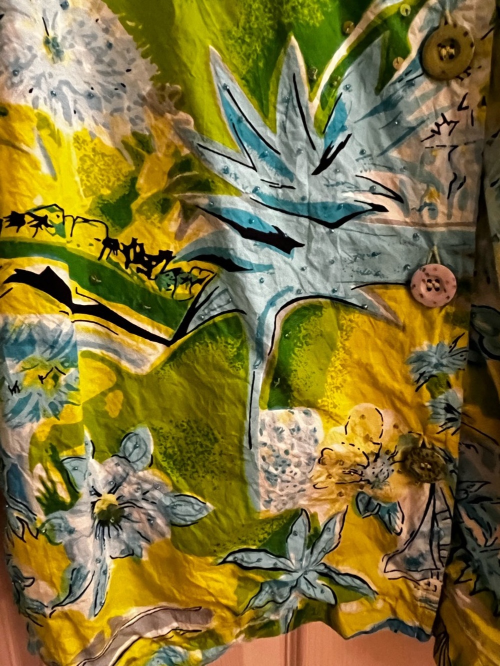 CARRIE ALLEN ~ COSMIC BLUE BEACH SCENIC SKETCH JACKET ~ XL - Picture 14 of 15